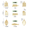 SUPERFINDINGS 12Pcs 3 Style Eco-Friendly Brass Pendants KK-FH0005-20-2