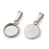 304 Stainless Steel Pendant Cabochon Settings STAS-I328-01B-P-2