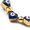 Heart with Evil Eye Enamel Slider Bracelet with Box Chains BJEW-G675-01G-3