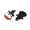 Halloween Theme Spray Painted Alloy Enamel Pendants ENAM-T020-09F-1