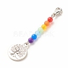 Chakra Theme Natural & Dyed Malaysia Jade Beaded Pendant Decorations HJEW-JM00641-4