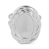 Non-Tarnish 304 Stainless Steel Open Cuff Ring Components X-STAS-Q308-05P-2
