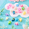20Pcs UV Plating Opaque Acrylic European Beads OACR-TADJ0001-16F-4