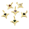 Real 18K Gold Plated Rack Plating Brass Micro Pave Cubic Zirconia Pendants KK-F854-14G-1