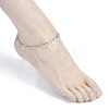 304 Stainless Steel Scalloped Bar Link Chain Anklets X-AJEW-AN00323-6