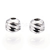 Rhodium Plated 925 Sterling Silver Beads STER-T004-78P-2.5mm-2