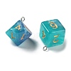 7 Styles Transparent Resin Polyhedral Dice Pendants Set RESI-A029-01Q-2