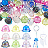 72Pcs 9 Colors Electroplate Transparent Acrylic Bead Caps OACR-PH0004-72-1