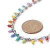 Glass Seed Beaded Charms Necklace for Women NJEW-JN04189-2