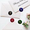 Brass Wax Seal Stamp with Handle AJEW-WH0184-0519-4