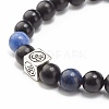 Natural Wood & Natural & Synthetic Mixed Stone Round Beads Stretch Bracelet BJEW-JB07164-6