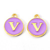 Golden Plated Alloy Enamel Charms X-ENAM-S118-10V-1