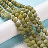 Round Frosted Natural TaiWan Jade Bead Strands X-G-M248-8mm-02-3