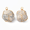 Natural Howlite Pendants G-N332-50-01-2