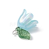 Flora Leaves & Lily flower Charms PALLOY-JF02541-02-4