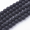 Natural Black Agate Bead Strands G-G735-60F-6mm-A-1