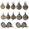 10Pcs 5 Styles Brass Cage Pendants KK-FI0001-11-1