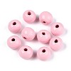 Spray Painted Round Natural Schima Wood Beads WOOD-A018-8mm-05-1