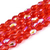 Transparent Electroplate Glass Beads Strands LS-EGLA-N023-6x8mm-A04-1