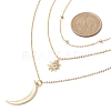 Brass Cable & Satellite Chains 3 Layer Necklaces NJEW-JN04499-3