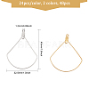 48Pcs 2 Color 304 Stainless Steel Wire Pendants STAS-CA0002-04-2