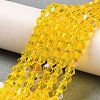 Transparent Electroplate Glass Beads Strands GLAA-F029-4mm-D22-4