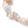 Natural Shell & Synthetic Turquoise Beads Bracelets BJEW-JB13234-4