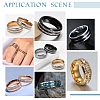 Unicraftale 16Pcs 8 Size 201 Stainless Steel Double Groove Band Ring for Men Women RJEW-UN0002-35G-8