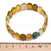 Dyed & Heated Natural Agate Oval Beaded Stretch Bracelet G-E010-01-29-3