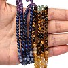 Chakra Theme Natural Red Rainbow Jasper & Yellow Aventurine & Tiger Eye & Green Aventurine & Blue Spot Stone & Lapis Lazuli & Amethyst Beads Strands G-F668-14-4mm-3