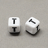Large Hole Acrylic Letter European Beads SACR-Q103-7mm-01T-2