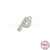 Real Platinum Plated Rhodium Plated 925 Sterling Silver Micro Pave Clear Cubic Zirconia Charms STER-P054-10P-P-1