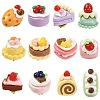 12Pcs 12 Styles Cute Fruit Cake Themed Resin Pins JEWB-CJ0003-11-1