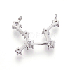 Brass Micro Pave Cubic Zirconia Pendants X-ZIRC-F099-20P-07-2