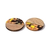 Transparent Resin & Walnut Wood Pendants RESI-N025-045A-2