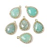 Natural Mixed Stone Faceted Teardrop Pendants G-I382-01G-2