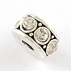 Brass Rhinestone European Clasps LS-KK-N291-01AS-07-2