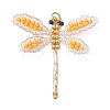 Glass Seed Beaded Dragonfly Pendants PALLOY-MZ00983-02-1