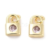 Brass Micro Pave Cubic Zirconia Charms KK-C051-13G-03-1