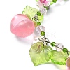 Glass & Resin & Acrylic Flower Charm Bracelet BJEW-JB09435-01-3