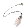 Natural Rose Quartz Pointed Dowsing Pendulums AJEW-P113-01P-03-2