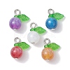 Imitation Cat Eye Resin Round Penants PALLOY-JF02660-02-1