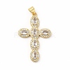 Rack Plating Brass Cubic Zirconia Pendants KK-G456-25G-01-1