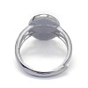 Adjustable 925 Sterling Silver Finger Ring Components STER-E061-12P-4
