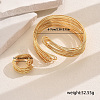 Elegant Brass Multi-layer Cuff Bangles & Rings Sets for Banquets and Parties TV3814-6