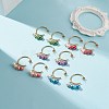 Glass Pearl Dangle Stud Earrings EJEW-JE05034-2