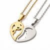 Heart with Boy & Girl Matching Couple Pendant Necklaces & Stud Earrings SJEW-E045-04GP-3