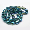 Full Rainbow Plated Crystal Glass Oval Beads Strands LS-EGLA-F026-A06-2