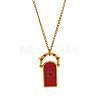 Rotating 304 Stainless Steel Enamel Tarot Card Pendant Necklaces with Rhinestone FS-WG0CC16-01-1