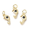 Brass Micro Pave Cubic Zirconia Pendants KK-P188-G-2